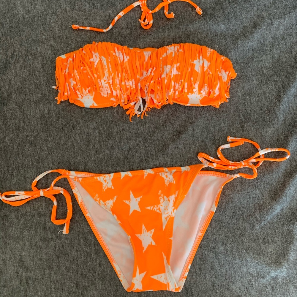 Amazon Bikini Orange Stars